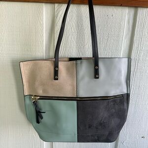 Mellow World Colorblock Tote Bag Purse